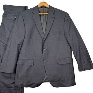 Jos A Bank Traveler Mens 44S Wool Suit Jacket Grey Blazer Pants 36x28 Casual EUC